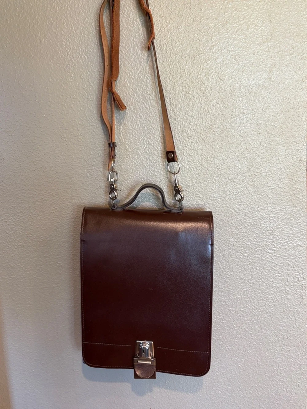 Genuine Leather Cross Bag/Artist Portfolio Messenger Satchel Brown 11x14